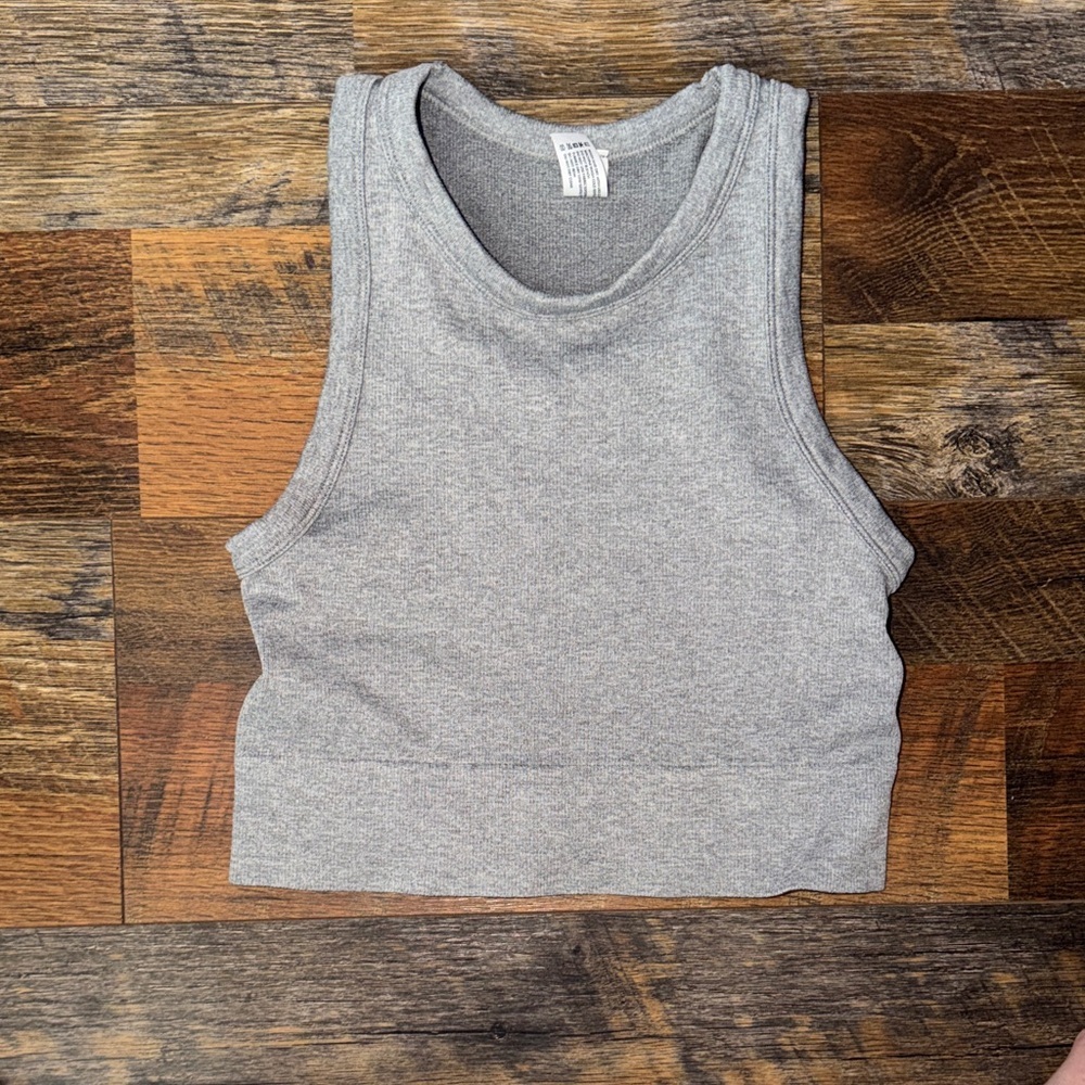 90 Degree By Reflex Heather Gray Crop Top